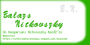 balazs nitkovszky business card